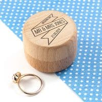 Personalised Couples Wooden Wedding Ring Box