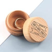 Personalised Couples Wooden Wedding Ring Box