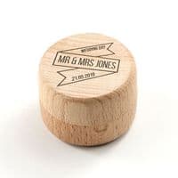 Personalised Couples Wooden Wedding Ring Box