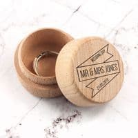 Personalised Couples Wooden Wedding Ring Box