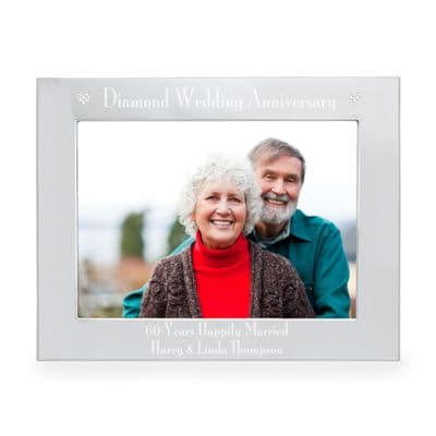 Personalised Diamond Anniversary Landscape Photo Frame 5x7