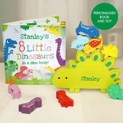 Personalised Dinosaur Book And Stacking Toy