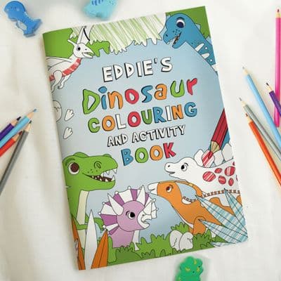 Personalised Dinosaur Colouring And Activity Book