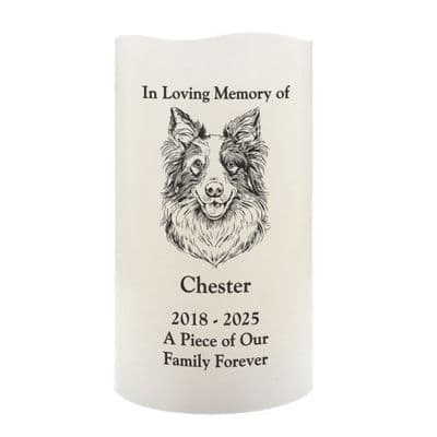 Personalised Dog Breed Memorial LED Candle