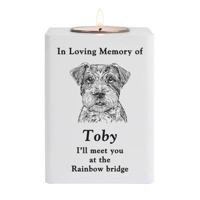 Personalised Dog Breed Memorial Tea Light Holder