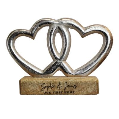 Personalised Double Heart Ornament