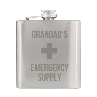 Personalised Emergency Supply Stainless Steel Hip Flask