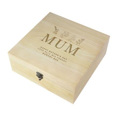 Personalised Engraved Floral Keepsake Box
