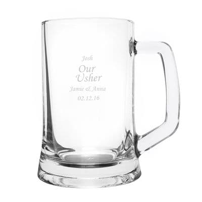 Personalised Engraved Glass Pint Stern Tankard