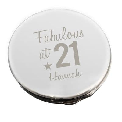 Personalised Fabulous Big Age Compact Mirror