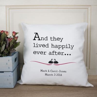 Personalised Fairytale Couples Cushion Cover
