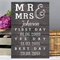 Personalised First Day Yes Day Best Day Metal Sign