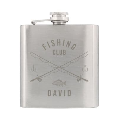 Personalised Fishing Stainless Steel Hip Flask