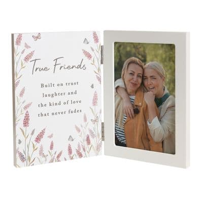 Personalised Floral Butterfly Wooden Hinged Photo Frame