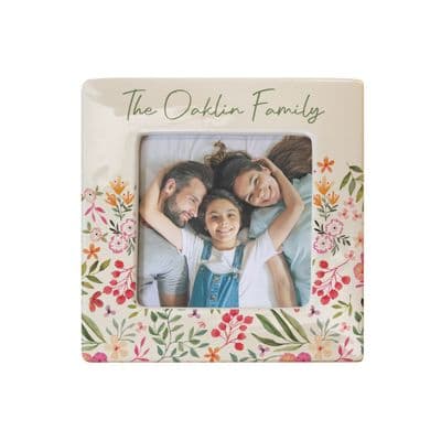 Personalised Floral Ceramic Photo Frame