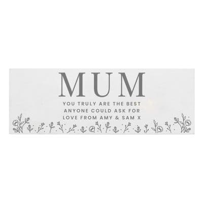 Personalised Floral Etched Wooden Mum Ornament