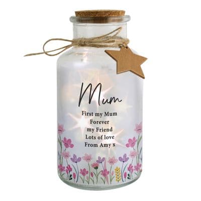 Personalised Floral LED Light Up Jar