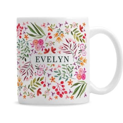 Personalised Floral Pattern Mug