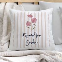 Personalised Floral Stripe Cushion