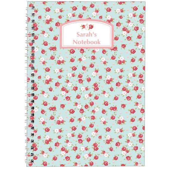Personalised Floral Vintage A5 Notebook