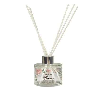 Personalised Floral Watercolour Glass Reed Diffuser