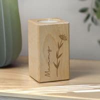 Personalised Floral Wooden Tealight