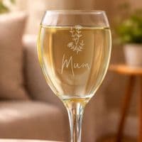 Personalised Flower Motif Wine Glass