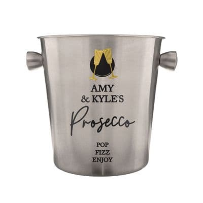 Personalised Flutes Stainless Steel Ice Bucket