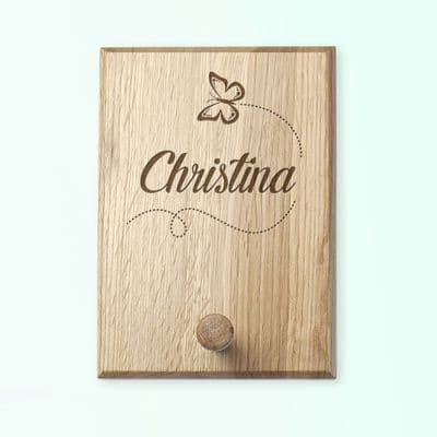 Personalised Flying Butterfly Wooden Peg Hook