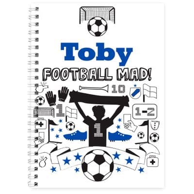 Personalised Football Mad A5 Notebook