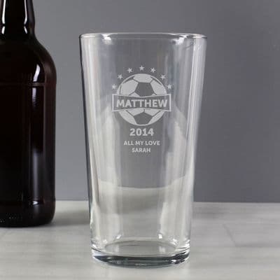 Personalised Football Pint Glass