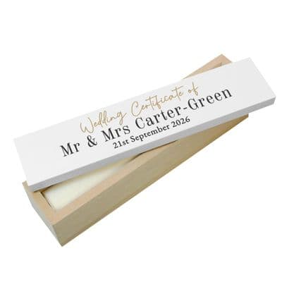 Personalised Free Text Black & Gold Certificate Holder
