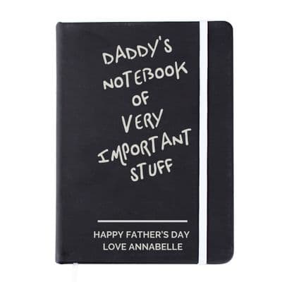Personalised Free Text Black Hardback Notebook