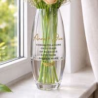 Personalised Free Text  Glass Bullet Vase