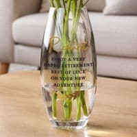 Personalised Free Text  Glass Bullet Vase