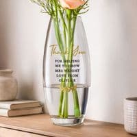 Personalised Free Text  Glass Bullet Vase