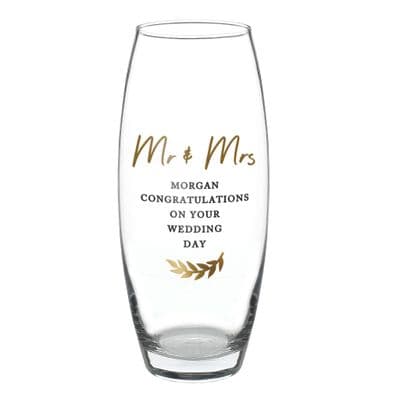 Personalised Free Text  Glass Bullet Vase