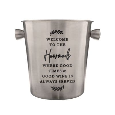 Personalised Free Text Stainless Steel Ice Bucket