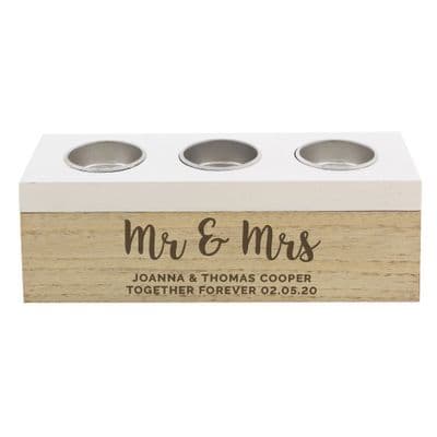 Personalised Free Text Triple Tea Light Box