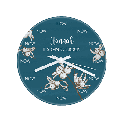 Personalised Gin O Clock Glass Clock