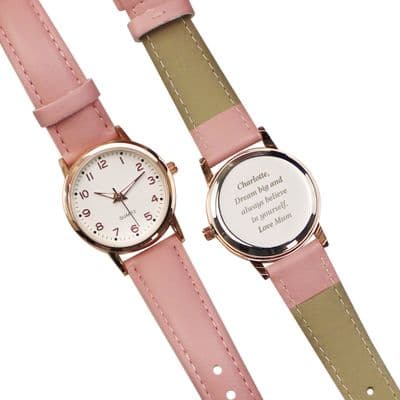Personalised Girl's Pink Watch