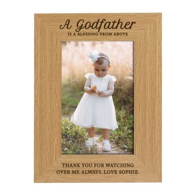 Personalised Godfather Wooden Photo Frame