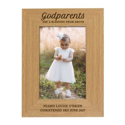 Personalised Godparents Wooden Photo Frame