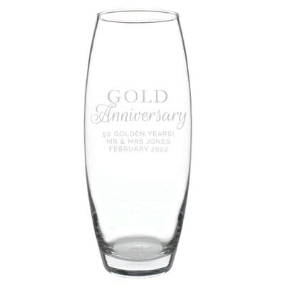 Personalised Gold Anniversary Bullet Vase
