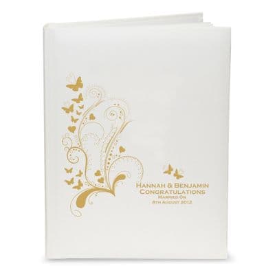 Personalised Gold Butterfly Swirl Photo Album
