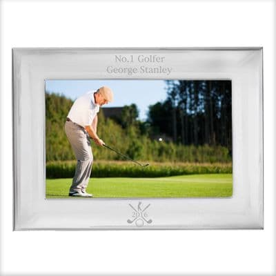 Personalised Golf Landscape Silver Photo Frame