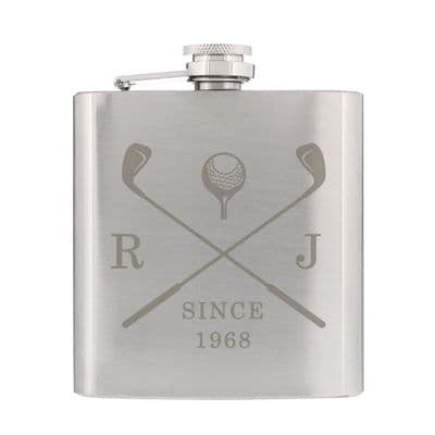 Personalised Golf Stainless Steel Hip Flask