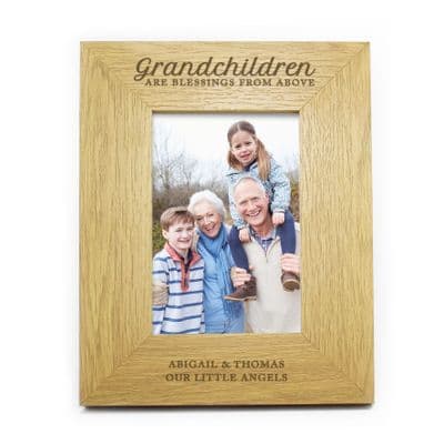 Personalised Grandchildren Are A Blessing Oak Finish Photo Frame