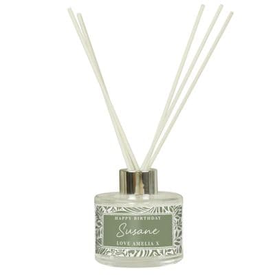 Personalised Green Botanical Reed Diffuser