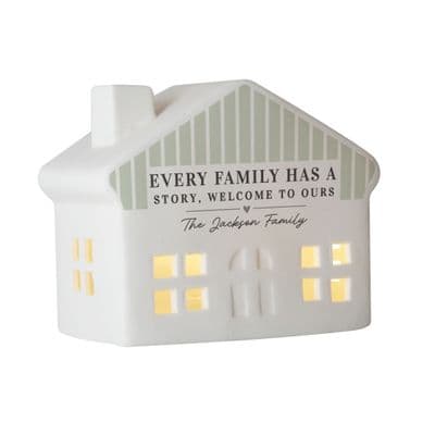 Personalised Green Stripe LED House